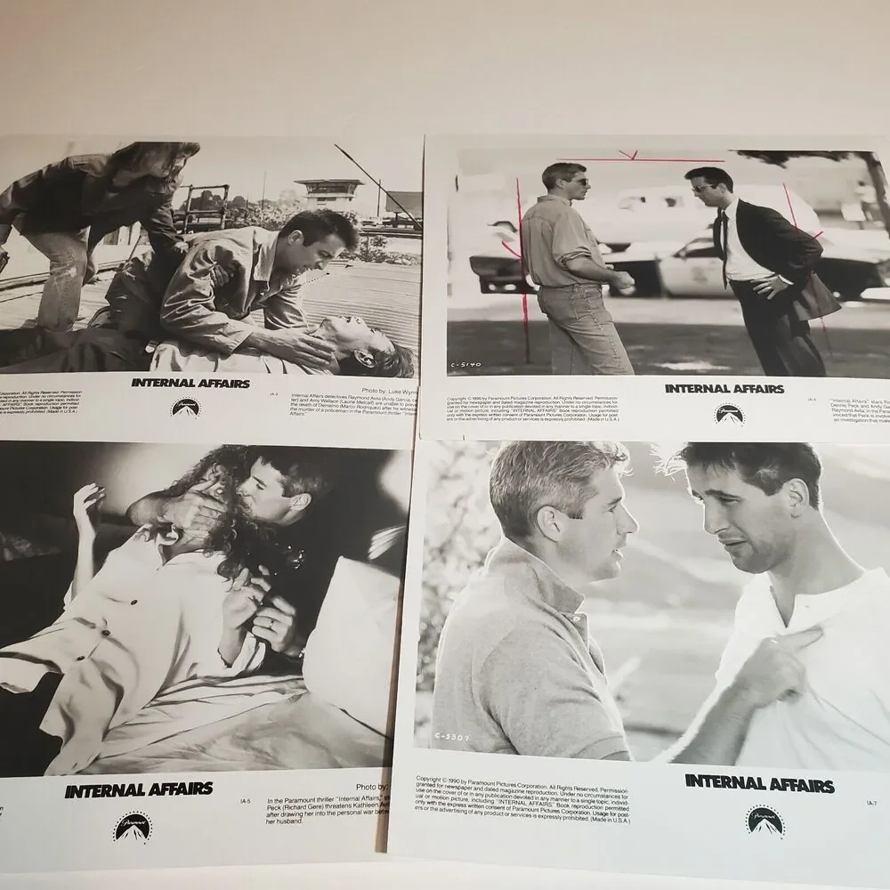 Internal Affairs 1990 8x10 B&W Movie Photos Set Of 4 Richard Gere Baldwin Travis - Picture 1 of 12